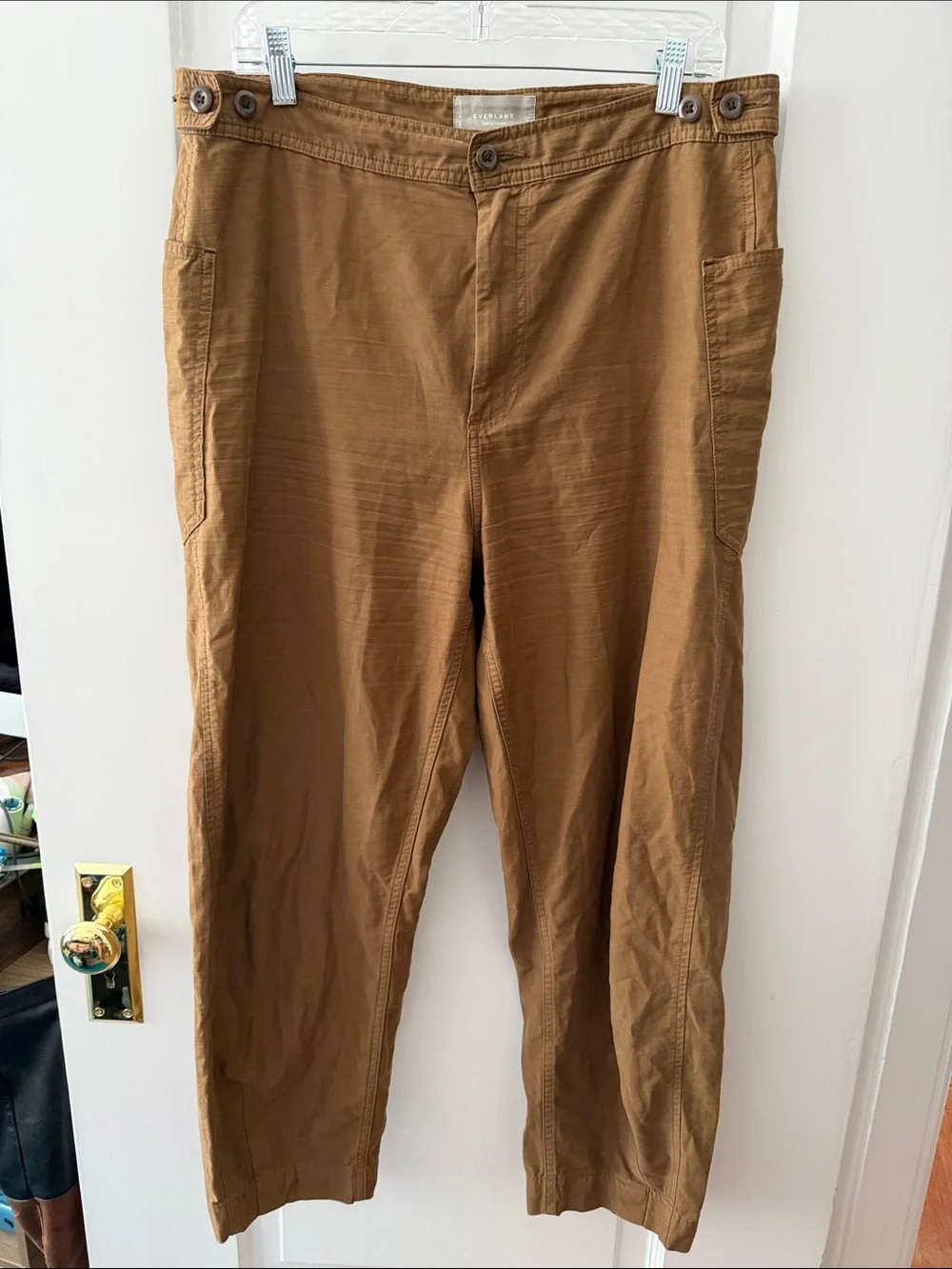Everlane Tan Utility organic Cotton barrel pants